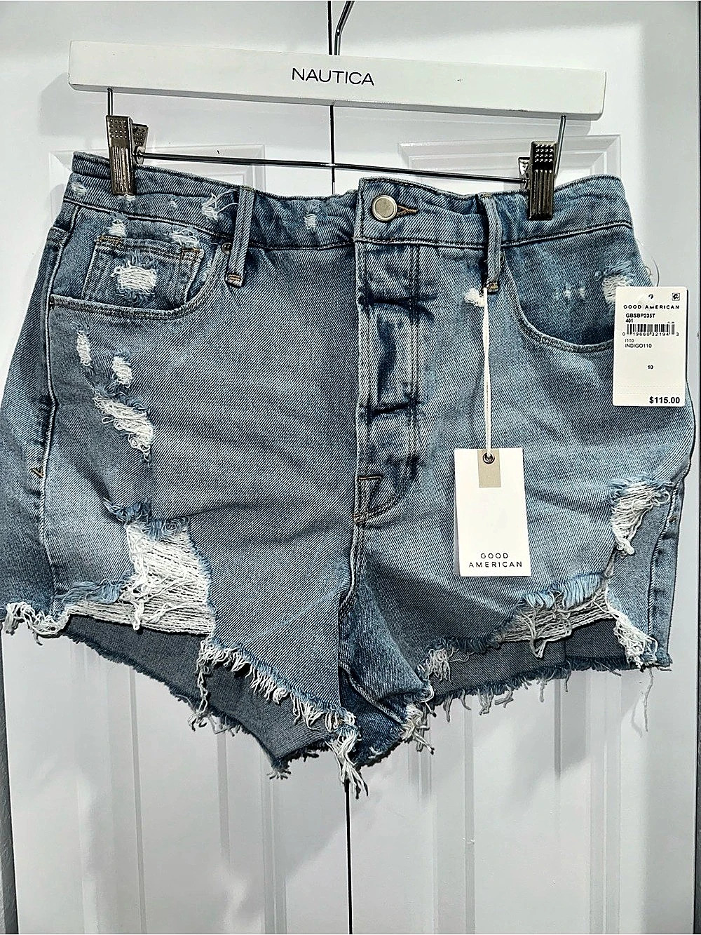 Good American The Cut-Off Shorts Jean Shorts Blue Size 10